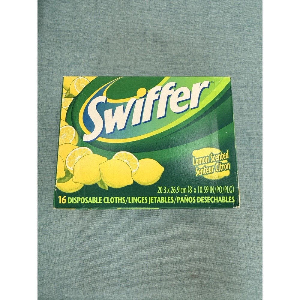 2001 Swiffer NOS Lemon Burst Scented Disposable Cloths Dusting Sealed 16 Ct